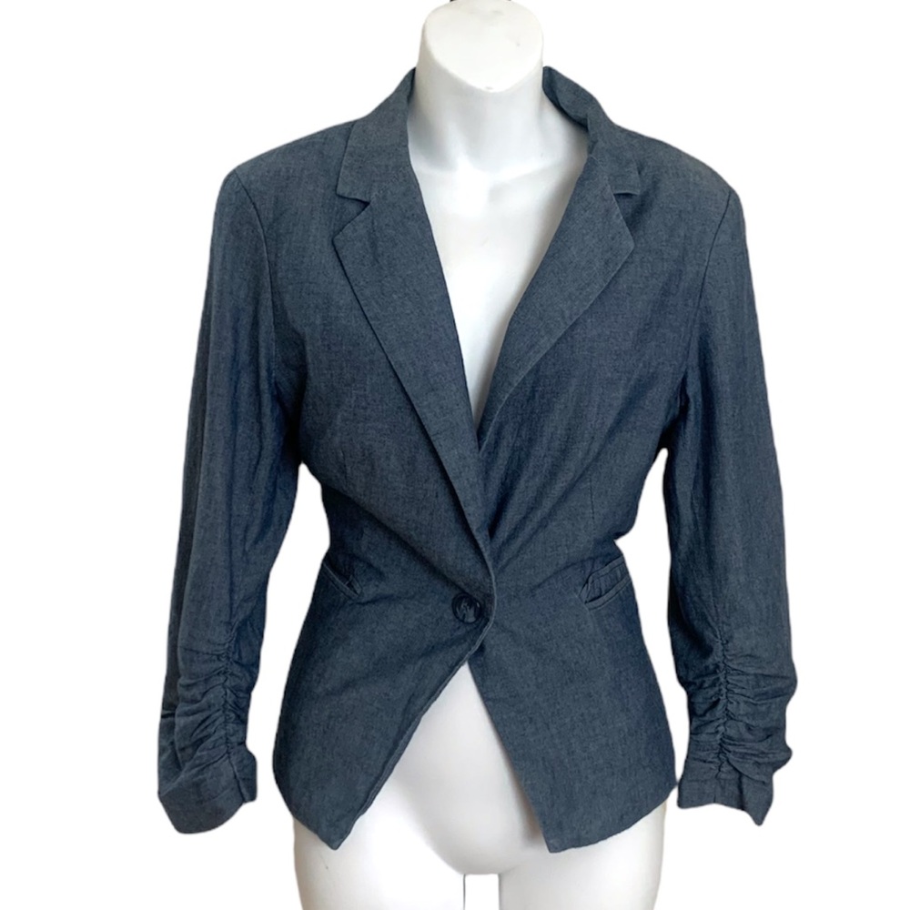 Chambray Denim Blazer Jacket